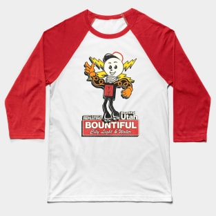 Bountiful Utah City Light & Water Reddy Kilowatt Sign Baseball T-Shirt